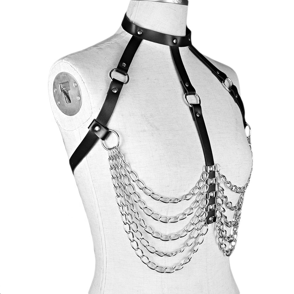 The Queen of Chains Harness Bra - Goth Mall