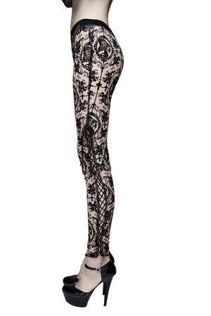 The Lace Cameo Leggings | Goth Mall