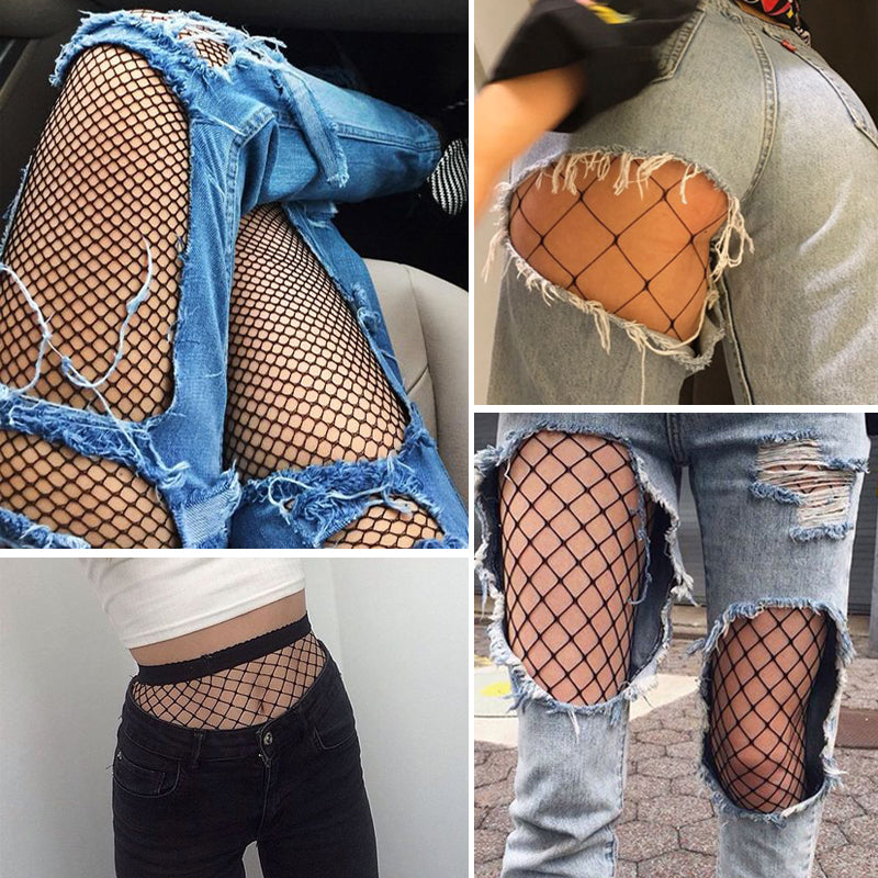 Millennials In Motion Women's Fishnet Tights Goth Mall Punk Grunge