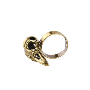 Raven Skull Ring - Goth Mall