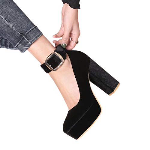 The Velvet Buckle Platforms - Goth Mall