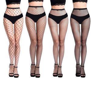bbw goth fish nets Classic Fishnet Tights Black / Giant Holes