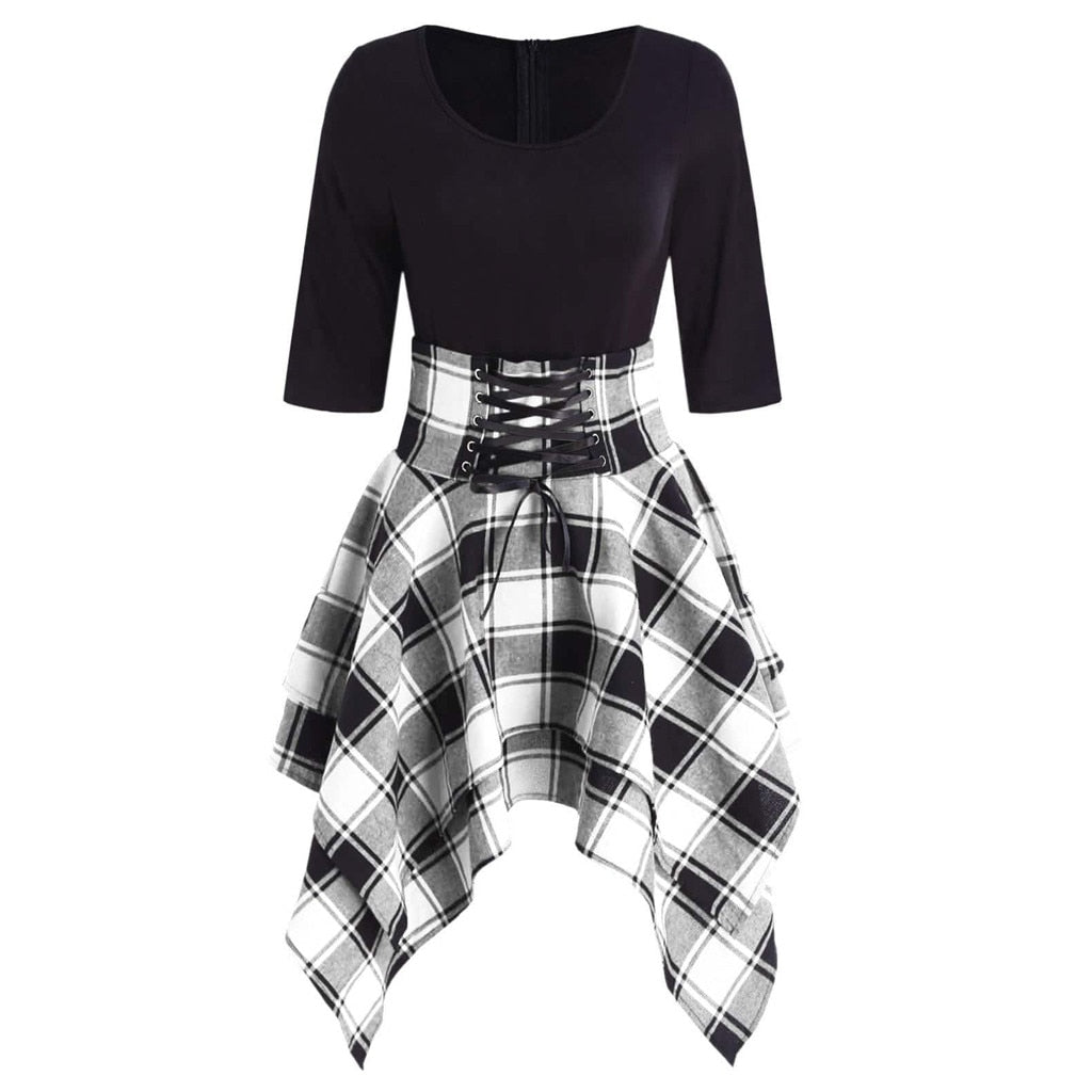 The Tartan Corset Dress - Goth Mall
