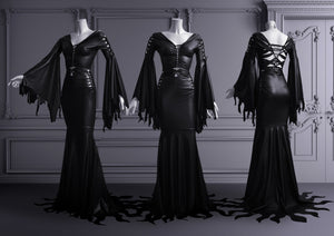 The Latex Morticia Gown - Goth Mall