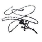 Romance of the Black Rose Pendant Necklace - Goth Mall