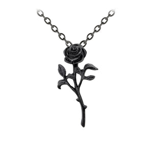 Romance of the Black Rose Pendant Necklace - Goth Mall