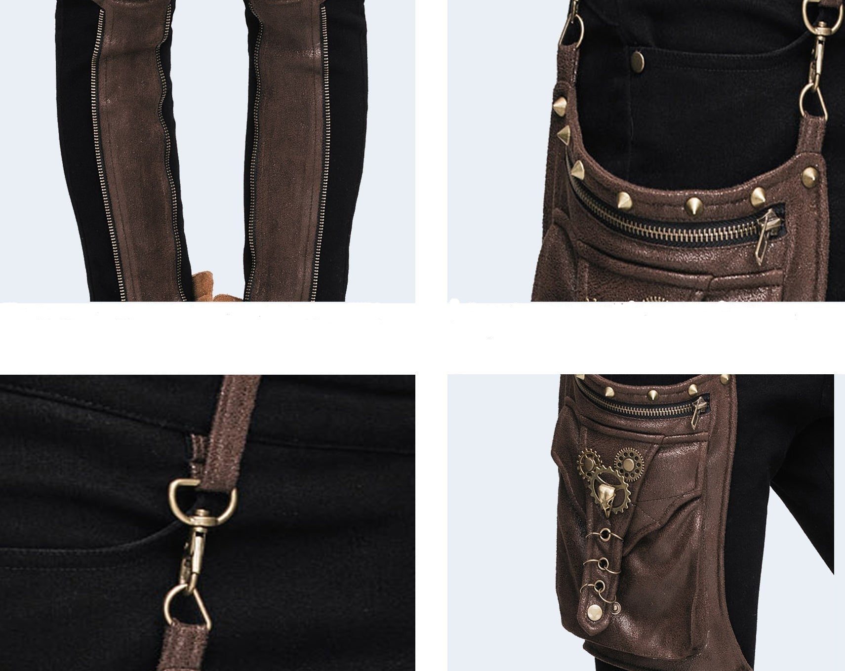 Zipped Steampunk Skinny Pants - Goth Mall