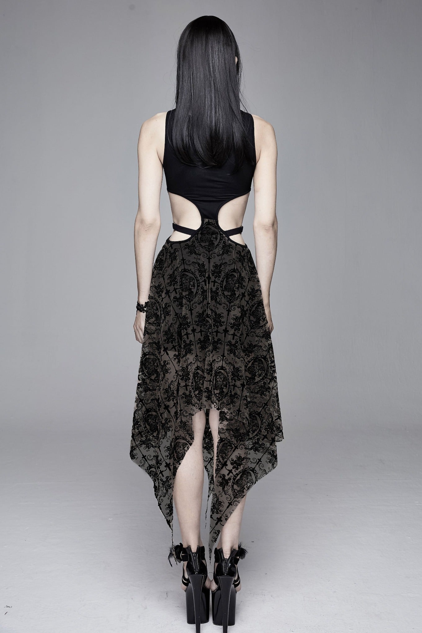 The Lace Cameo Butterfly Dress - Goth Mall