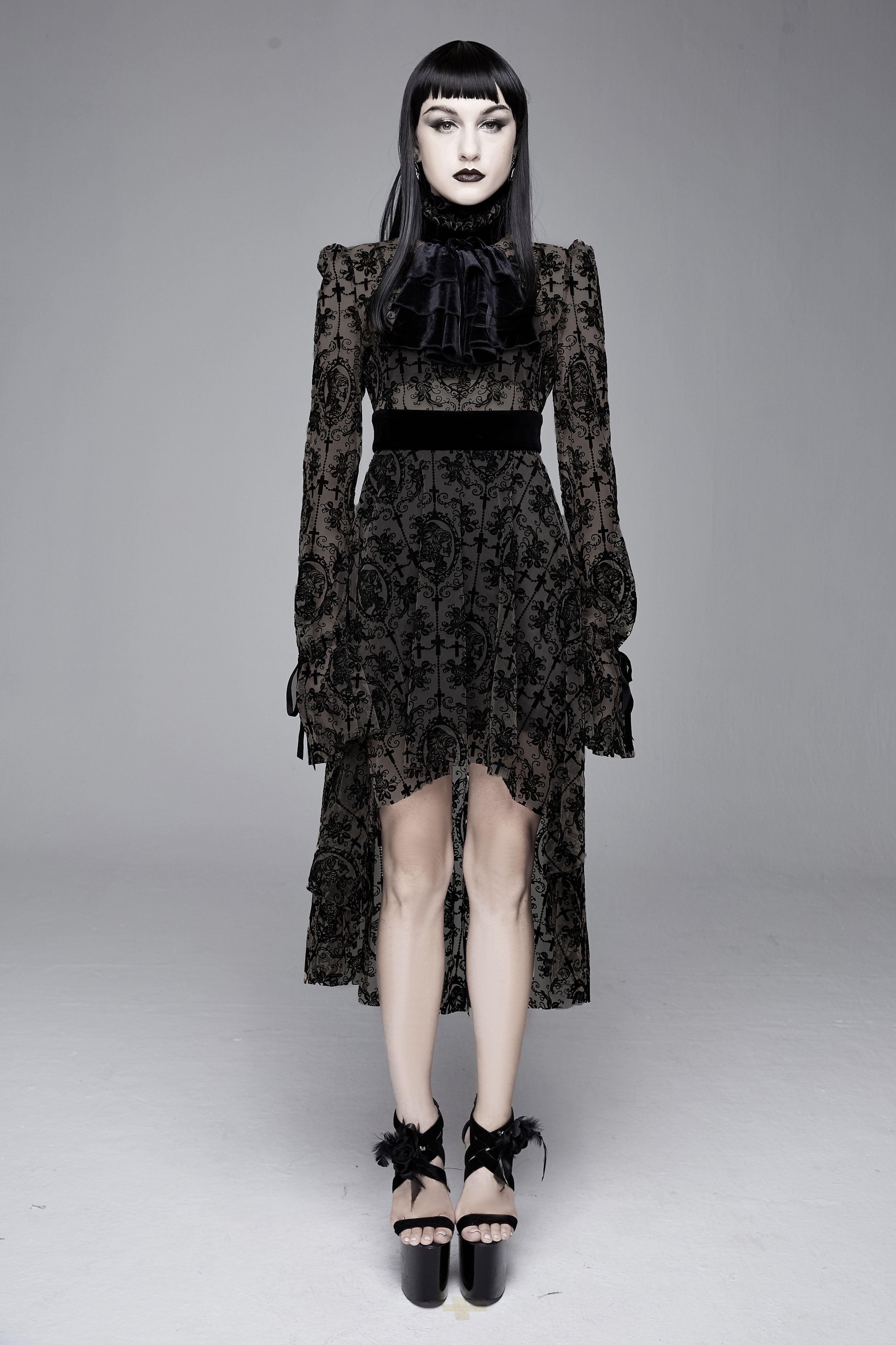 Wilhelmina' Gothic Floral Mesh Dress Wilhelmina' Gothic Floral Mesh Dress