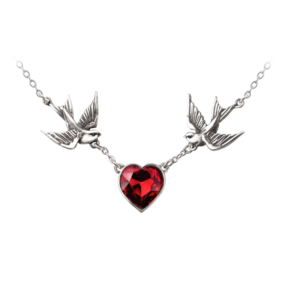 Swallow Heart Necklace - Goth Mall