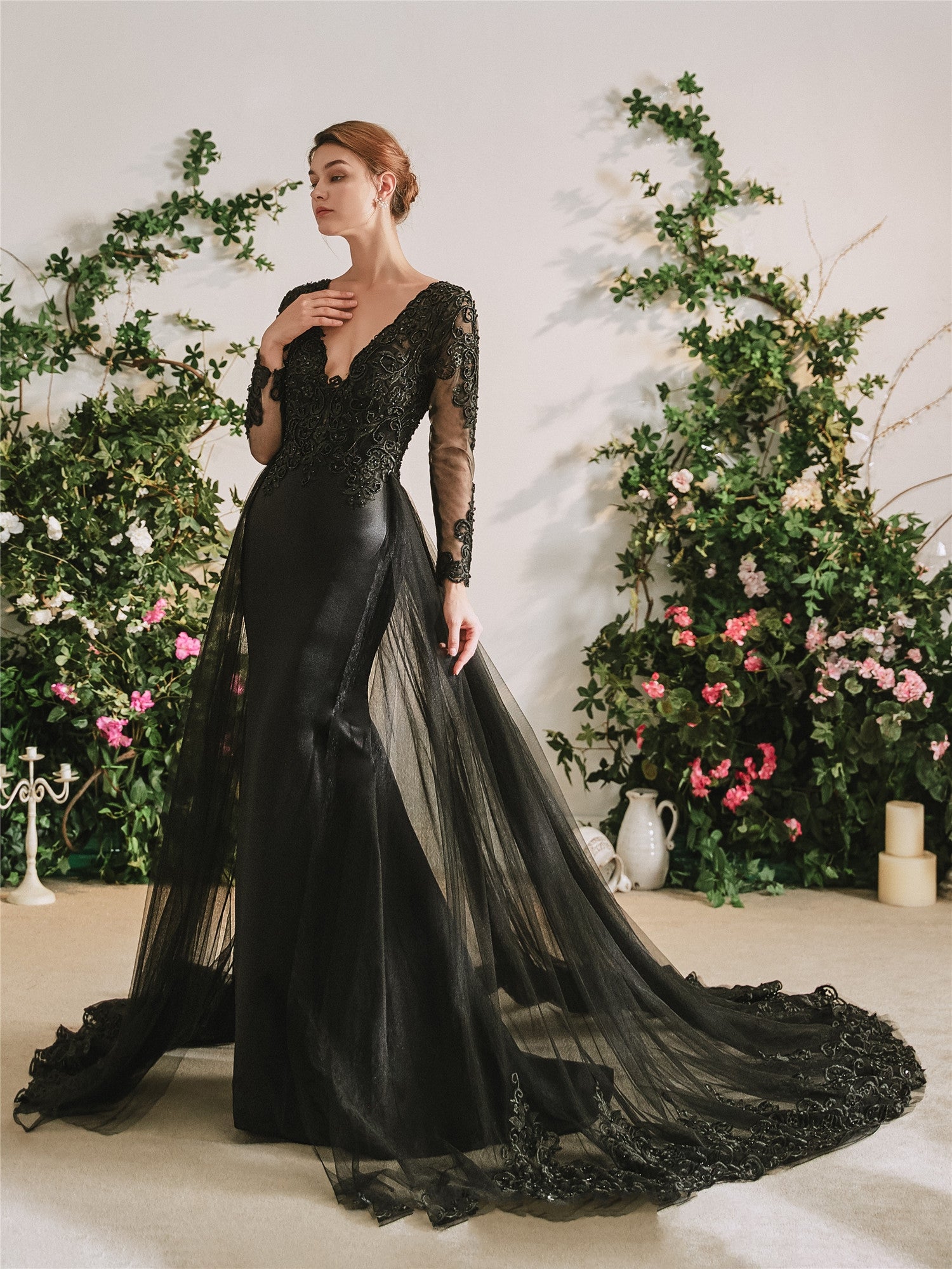 The Gothic Diva Black Wedding Dress - Goth Mall