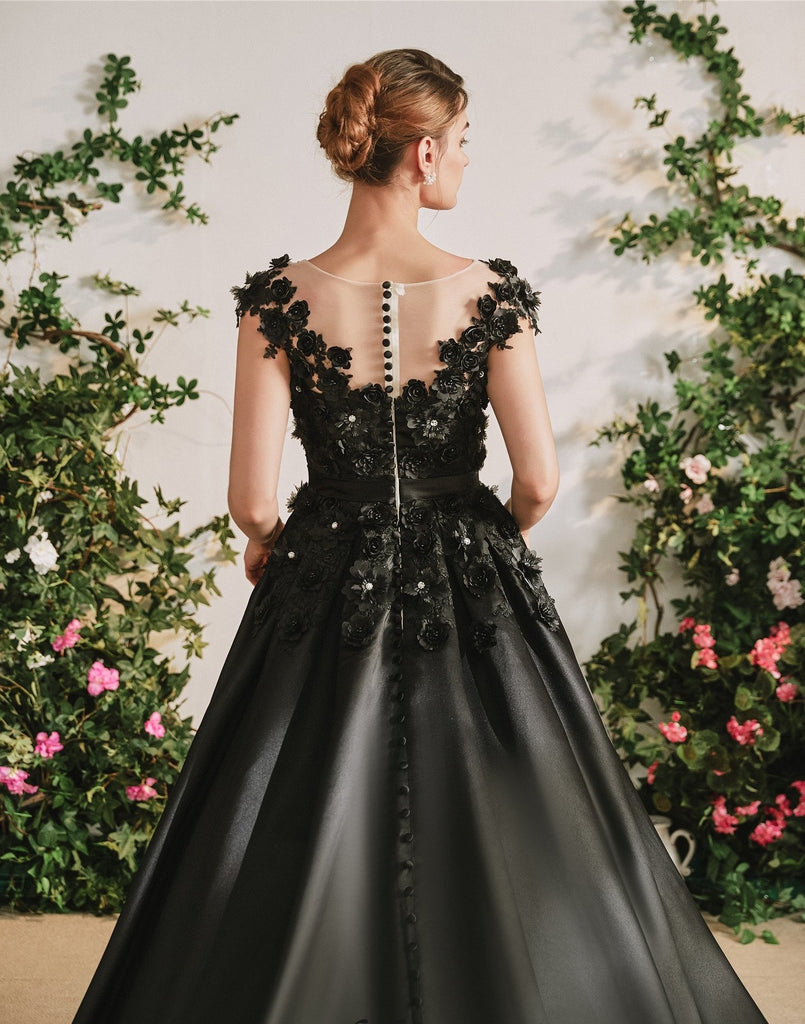 The Rare Black Rose Wedding Dress | Goth Mall