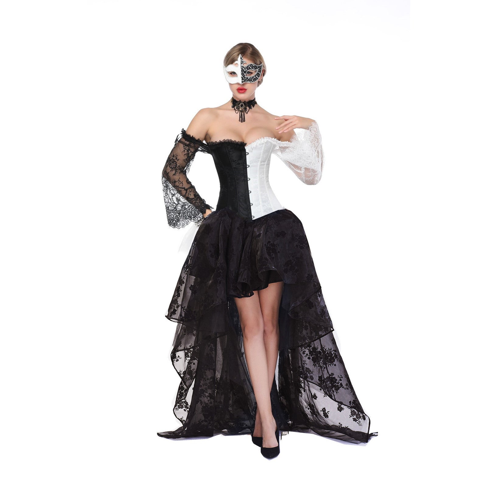 Masquerade Queen Dress Black & White / M Masquerade Queen Dress Black & White / M
