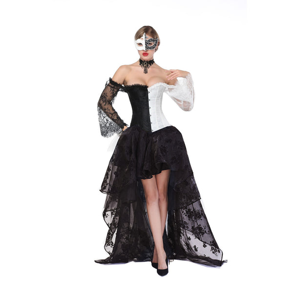 black and white masquerade dress Amazon.com: CountryWomen Womens Royal Retro Medieval Renaissance Dresses Lady Satin (XS, Black) : Clothing, Shoes & Jewelry masquerade | Liana's Paper Dolls