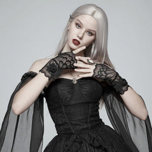Aerial Feathers Gloves - Goth Mall