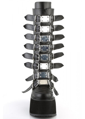 Demonia Damned 318 Boots - Black Vegan Leather - Goth Mall