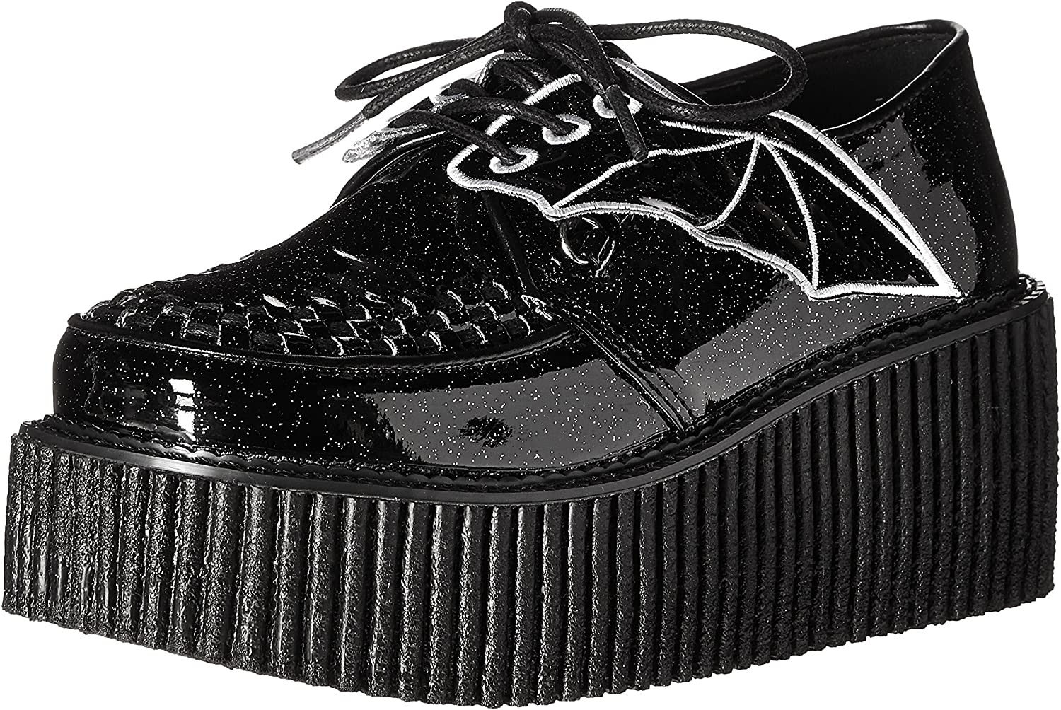 Demonia Creeper 205 Shoes - Black Glitter - Goth Mall