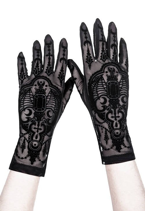 Bejewelled Bat Gloves - Goth Mall