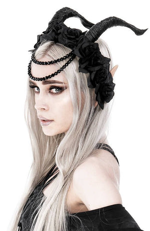 Beaded Tiefling Rose Crown - Goth Mall