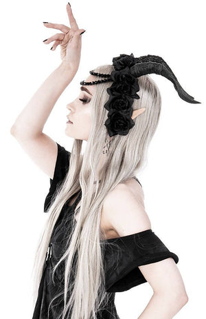 Beaded Tiefling Rose Crown - Goth Mall