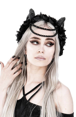 Beaded Tiefling Rose Crown - Goth Mall