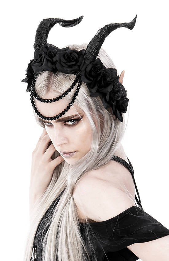 Beaded Tiefling Rose Crown - Goth Mall