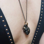 Black Anatomical Heart Necklace - Goth Mall