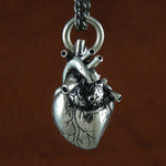 Silver Anatomical Heart Necklace - Goth Mall
