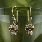 Bronze Tribal Skull Earrings - Goth Mall