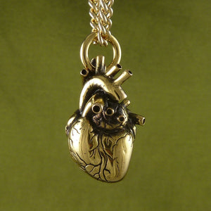24K Gold Anatomical Heart Necklace - Goth Mall