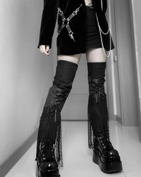 white demonia goth outfit  White boots outfit, Platform boots