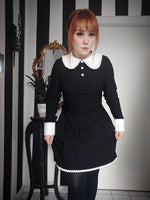 wednesday addams gothic lace collar dress