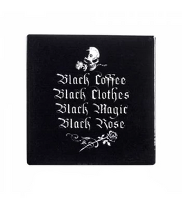 Black Coffee, Black Clothes Coaster - Goth Mall