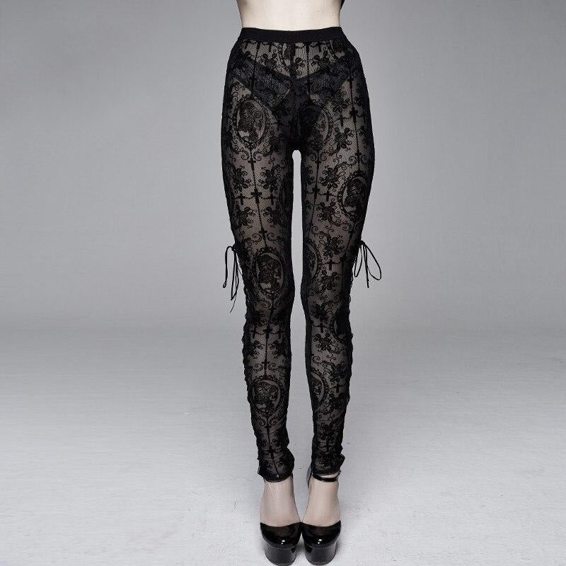 The Lace Cameo Leggings - Goth Mall