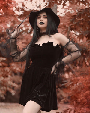 Women's Gothic Off Shoulder Bubble Dress – Punk Design