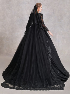 The Luxe Black Wedding Dress - Goth Mall