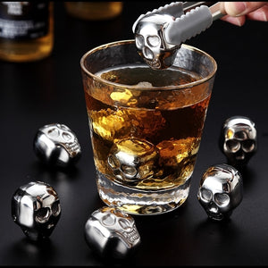 Skull Ice Mold & Whiskey Glass Set