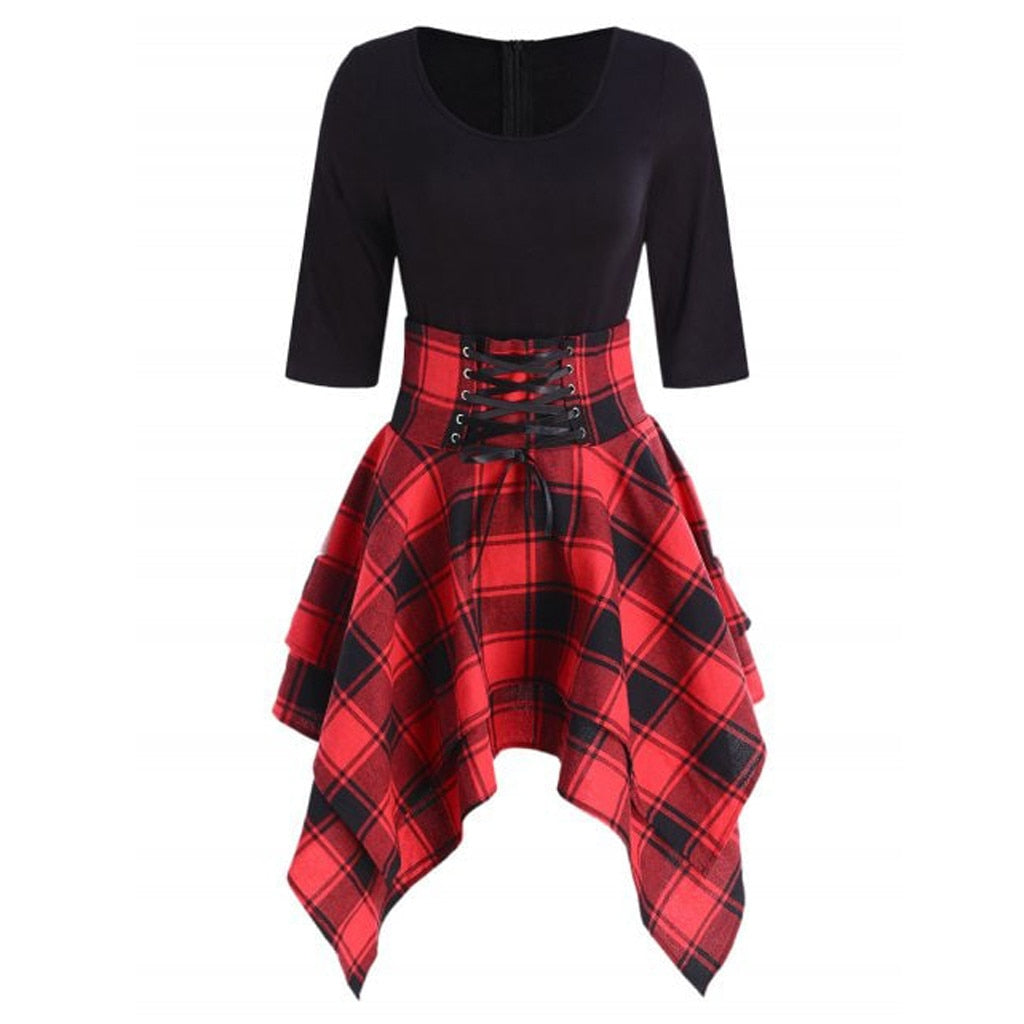 The Tartan Corset Dress - Goth Mall