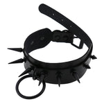 Matte Spiked O-Ring Collar - Goth Mall