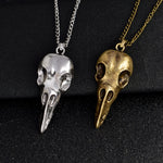 Raven Skull Pendant Necklace - Goth Mall