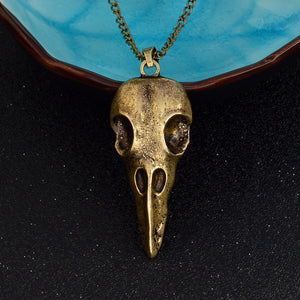 Raven Skull Pendant Necklace - Goth Mall