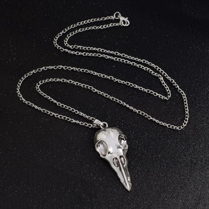 Raven Skull Pendant Necklace - Goth Mall