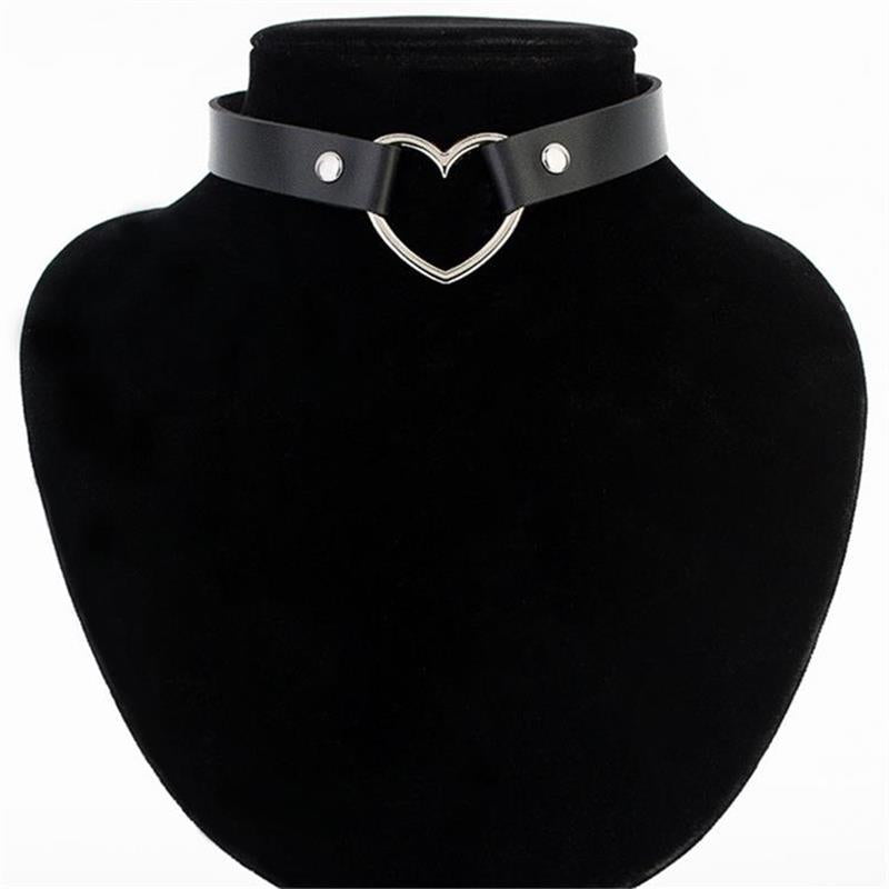 Skinny Heart Choker Collar - Goth Mall