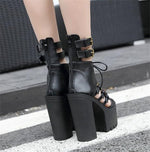 Gothic Wrap Sandals - Goth Mall