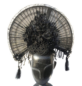 Gothic Flower Fan Headpiece - Goth Mall