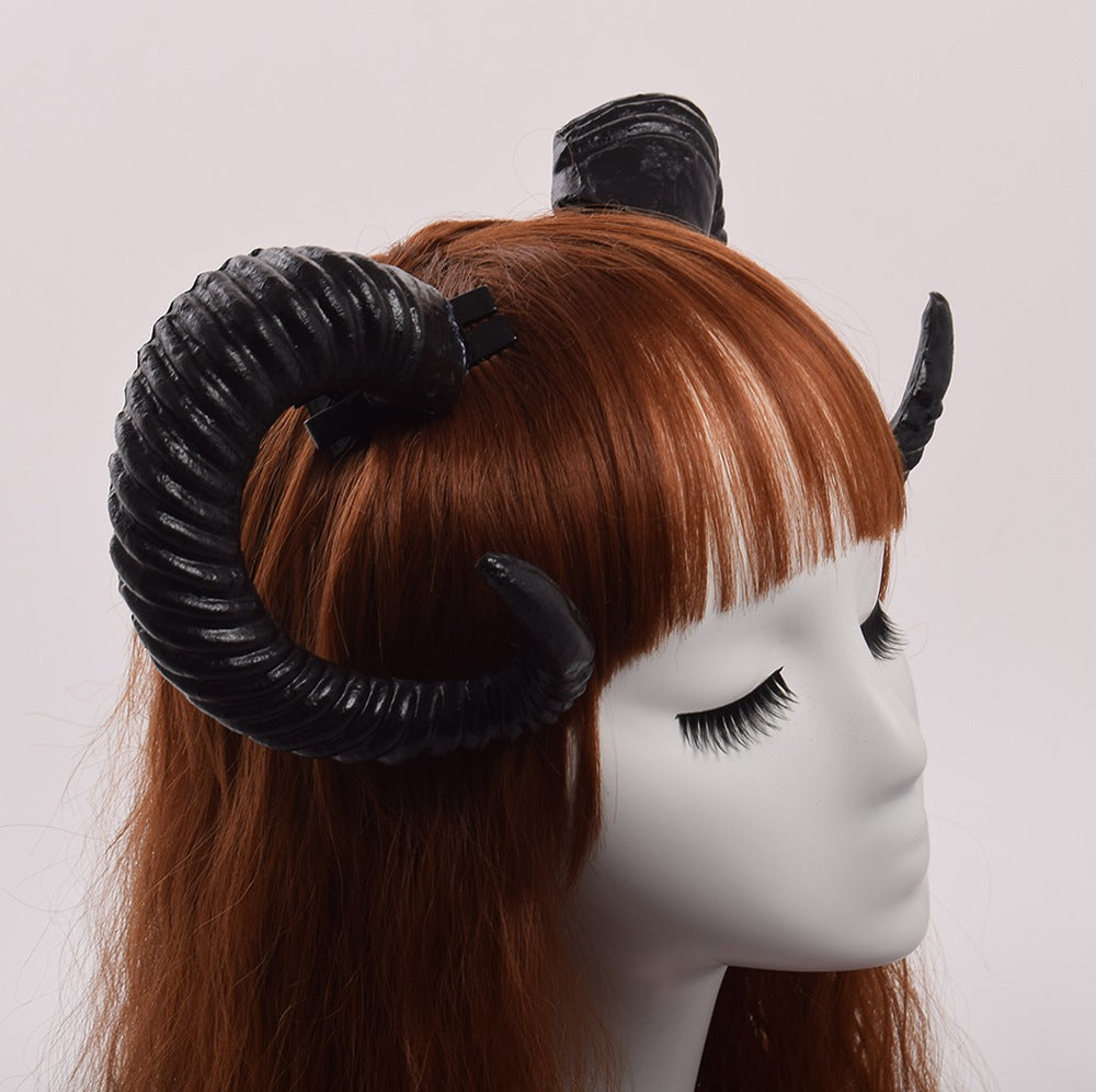 Ram Horns Hairpiece - Goth Mall