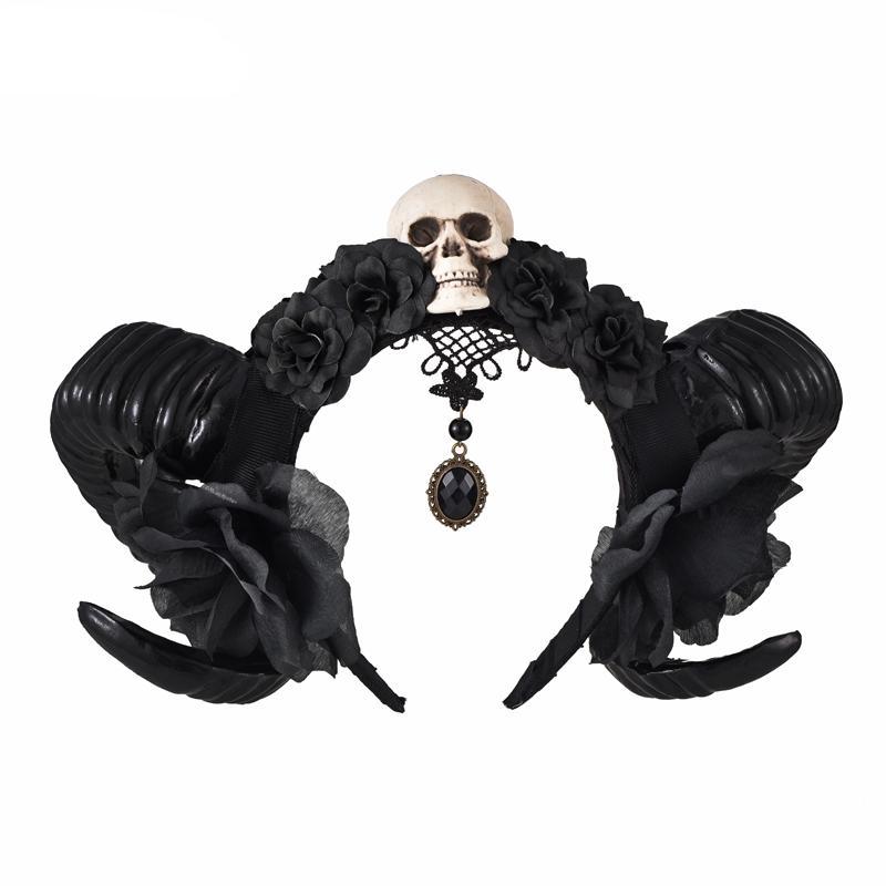 Skull Horns & Veil - Goth Mall