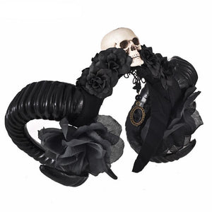 Skull Horns & Veil - Goth Mall