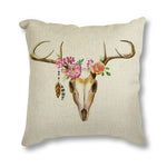 Floral Antler Throw Pillow Case - Goth Mall