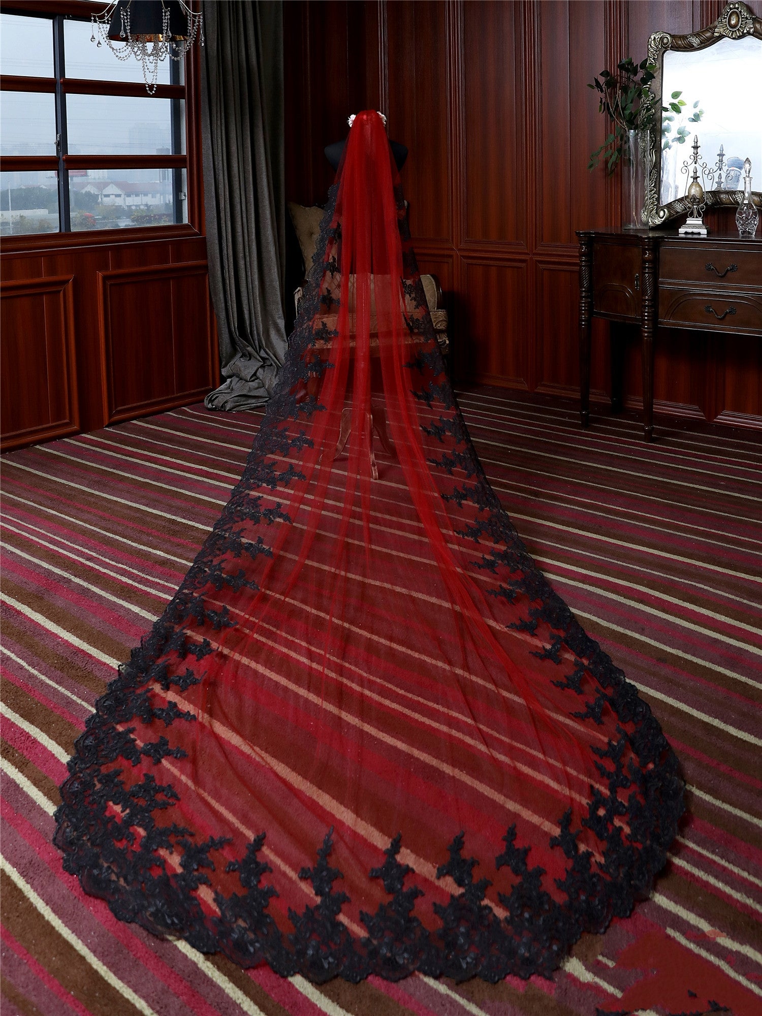 red wedding dress with veil Red Wedding Veil